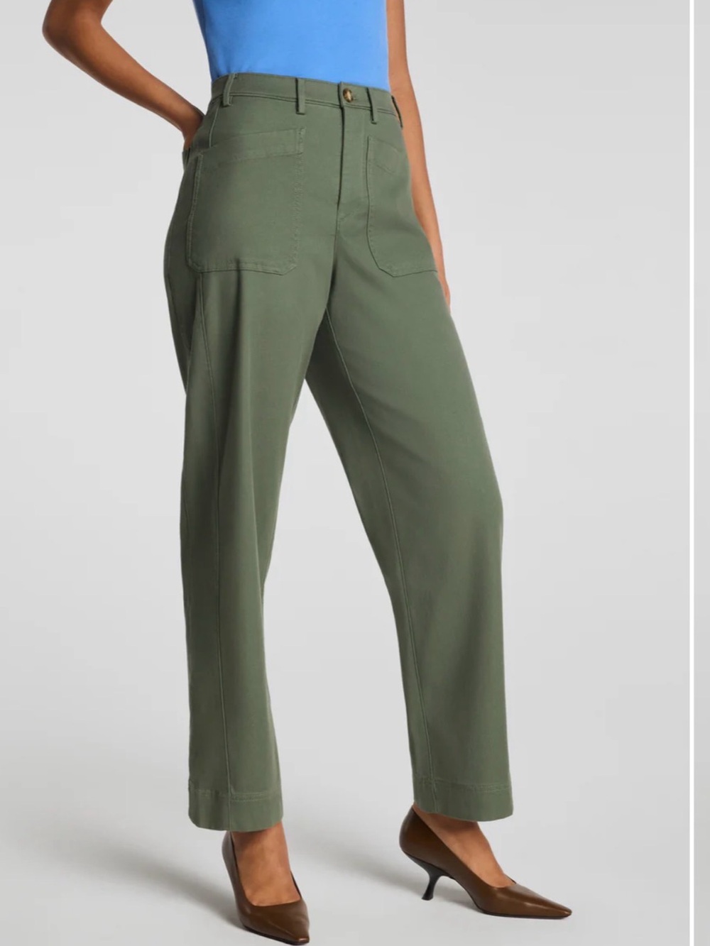 SPANX Utility Barrel Leg Pants in Olive